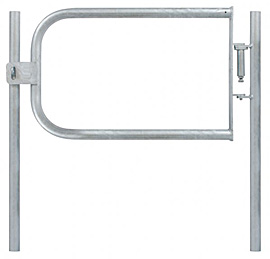 Fabricated Safety Gate & 2 Posts - R/H 33.7mm Tube - Self Closing